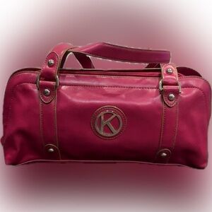 Vintage Y2K Nine West Pink Satchel With Initial "K”